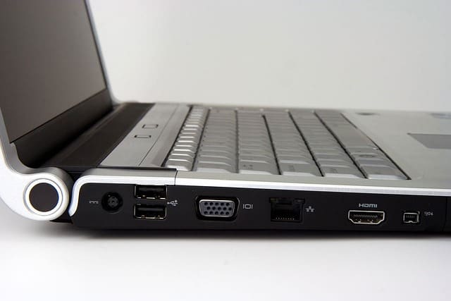 side shot of laptop